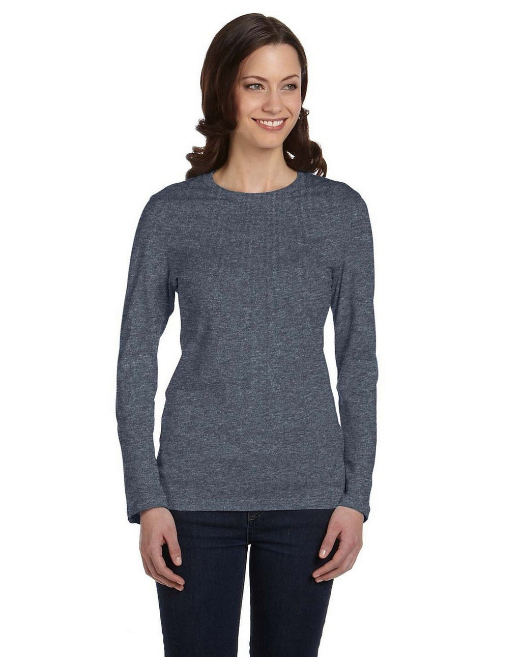 Ladies Jersey Long-Sleeve T-Shirt - BLAcK - S(D0102H78KYT)
