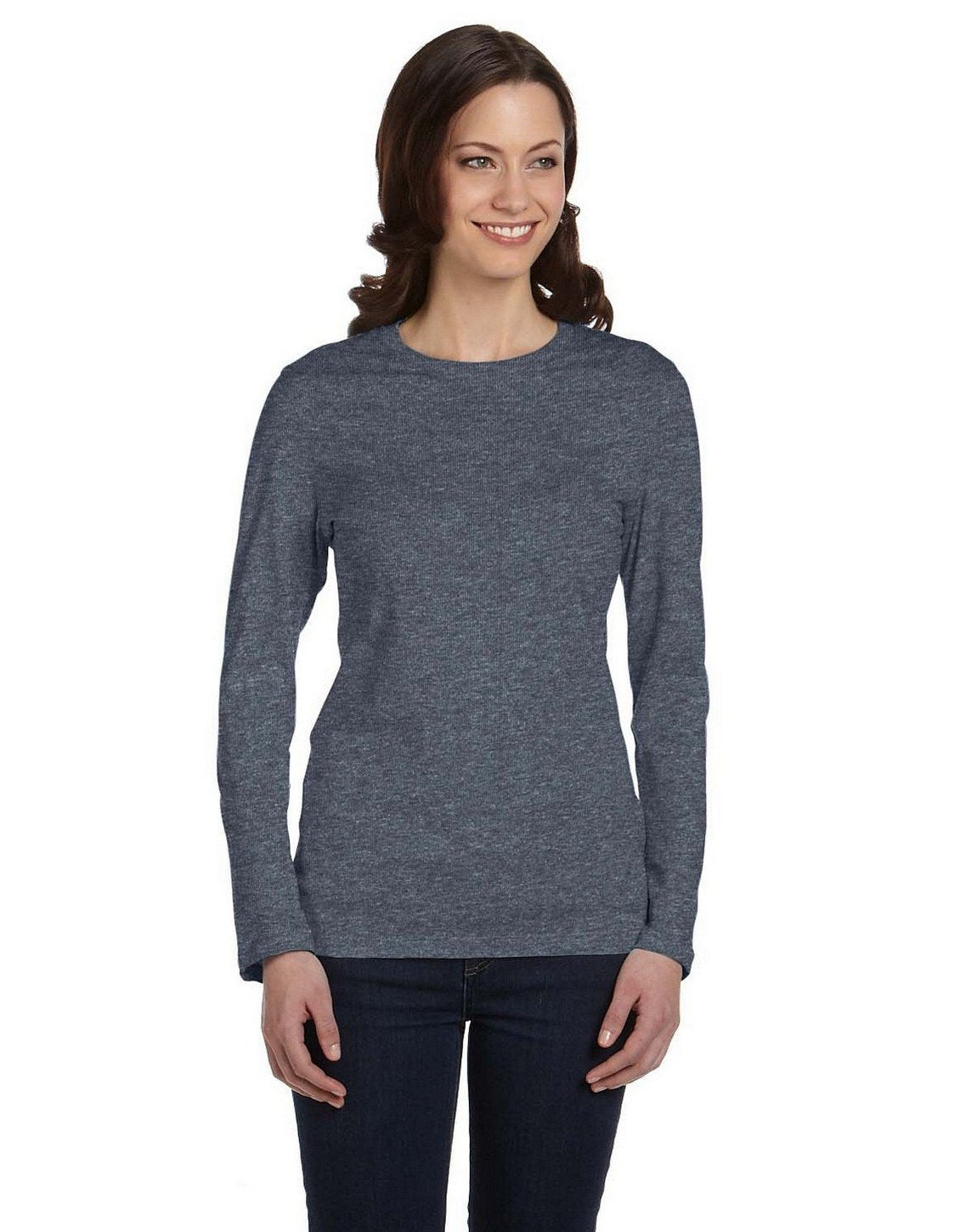 Ladies Jersey Long-Sleeve T-Shirt - BLAcK - S(D0102H78KYT)