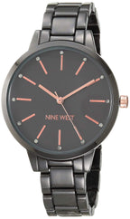 Nine West Women's Japanese Quartz Dress Watch with Metal Strap, Gunmetal, 14 (Model: NW/2099GYGY)