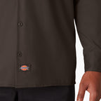 Dickies Mens Long Sleeve Work Shirt, Dark Brown, X-Large