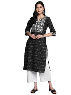 Libas WomenS Cotton Regular Kurta (26186_Black