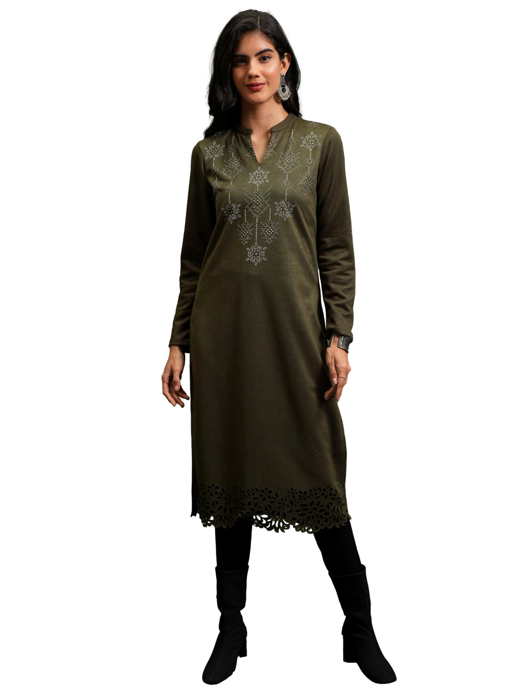 Ketch Women Kurta Full Sleeve Khku000583 Green Xl