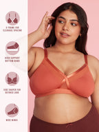 NYKD Womens X-Frame Laced Everyday Cotton Bra with Wide Bottom Band for Extra Support, Shape & Comfort | Non Padded | Wirefree |