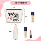 GevGuxLuo Cow Gifts for Cow Lovers, Cow Makeup Bag for Women with Mirror, Cow Birthday Gifts Ideas for Daughter Sister Bestie, C
