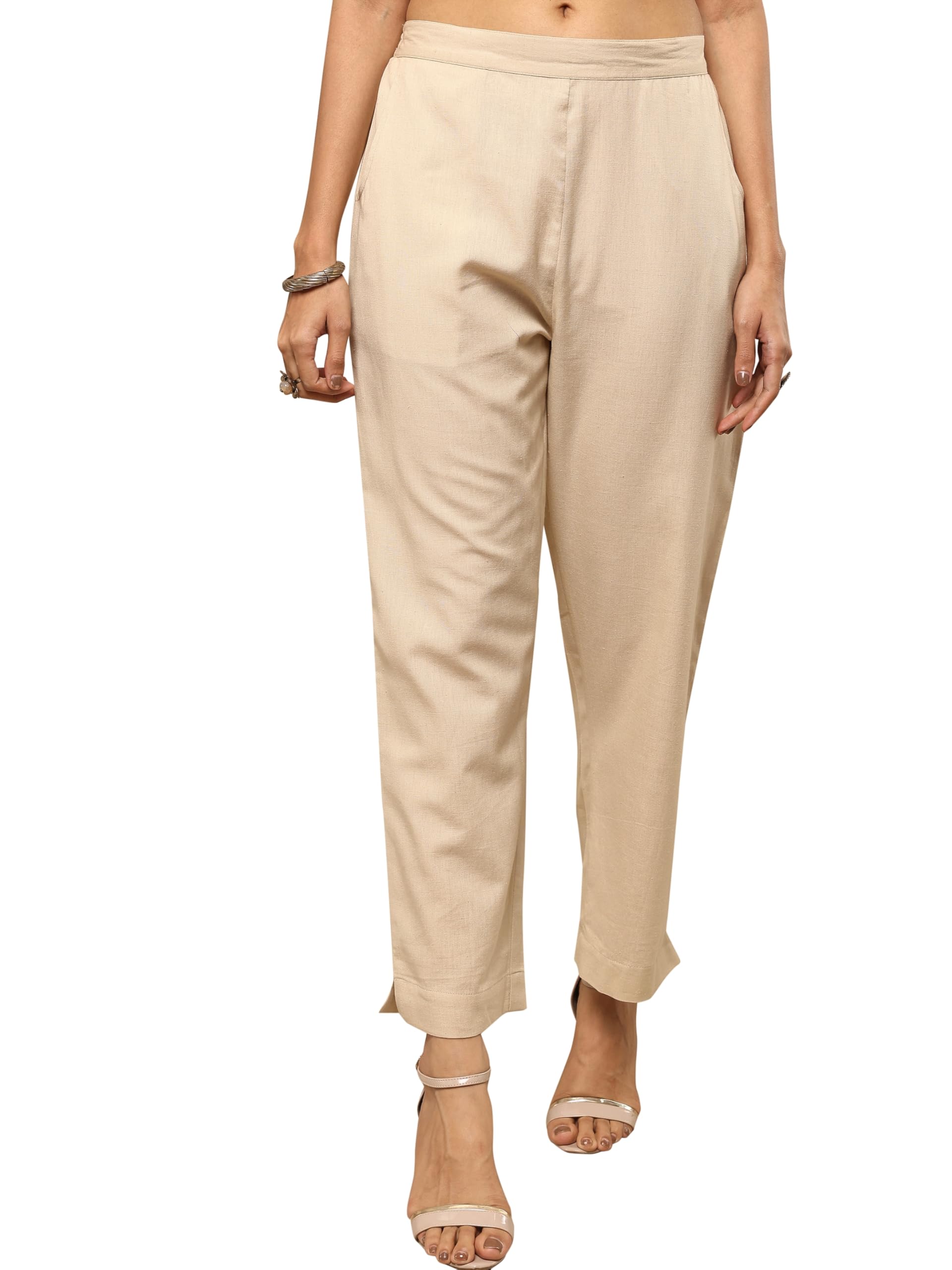 Libas Solid Cotton Trouser for Women (PL1721XL)
