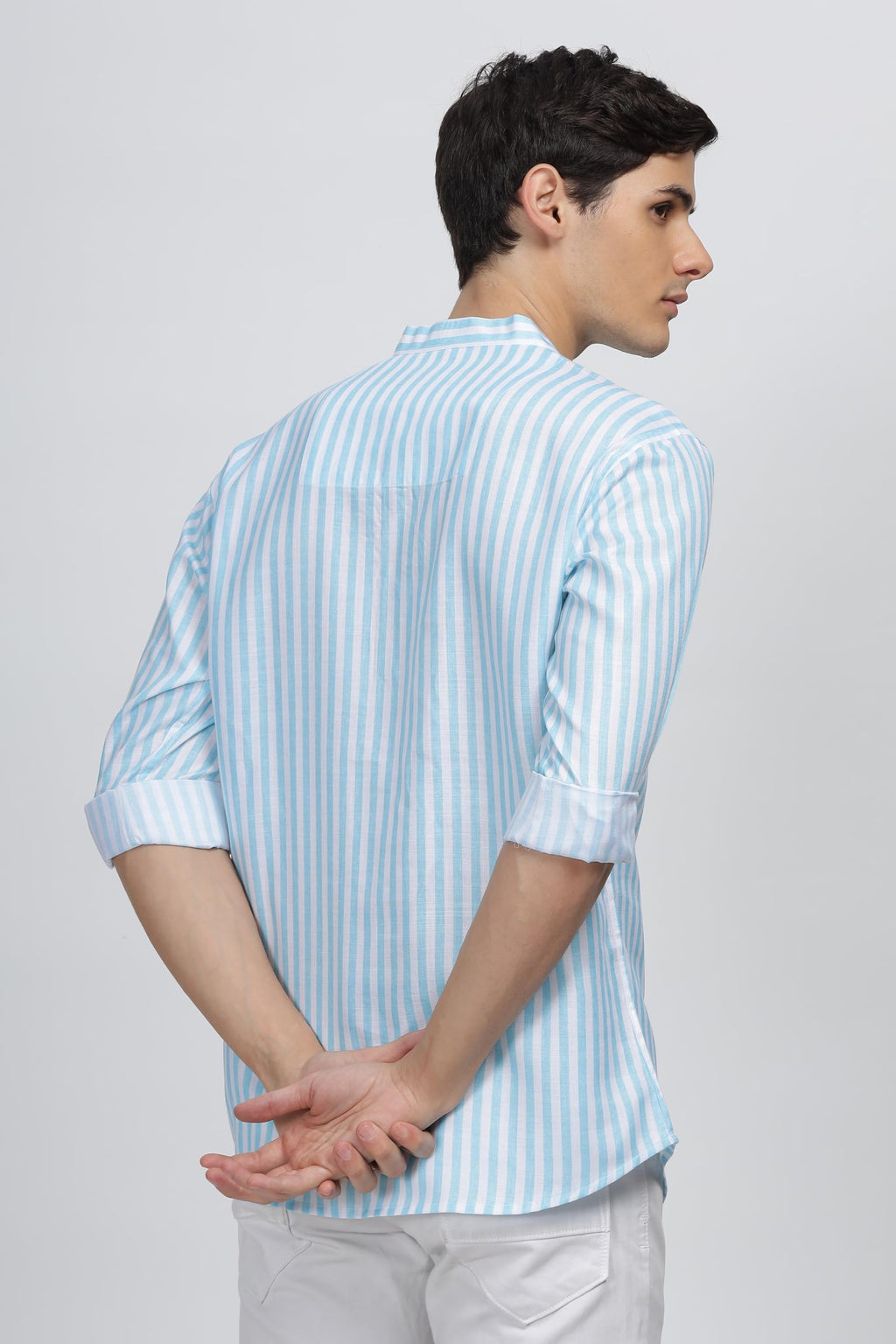 Be Active MenS Stripes Cotton Blend Short Kurta With Mandarin Collar || Short Kurta For Men Cotton || Stylish Short Kurta || Sh