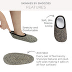 Snoozies Skinnies Slipper Socks & Travel Pouch - Non Slip Socks, Foldable Slippers for Women with Travel Pouch - Birdhouse - Sma