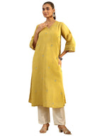 Libas Embroidered Chanderi Cotton A-Line Kurta-43107XXL