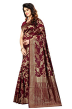 Shasmi Silk Blend Banaras Jacquard Woven Designing Saree for Women