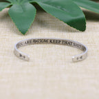 Unique Gifts for Women Funny Inspirational Motivational Encouragement Empowerment Bracelets Mantra Cuff Bangle Birthday Christma