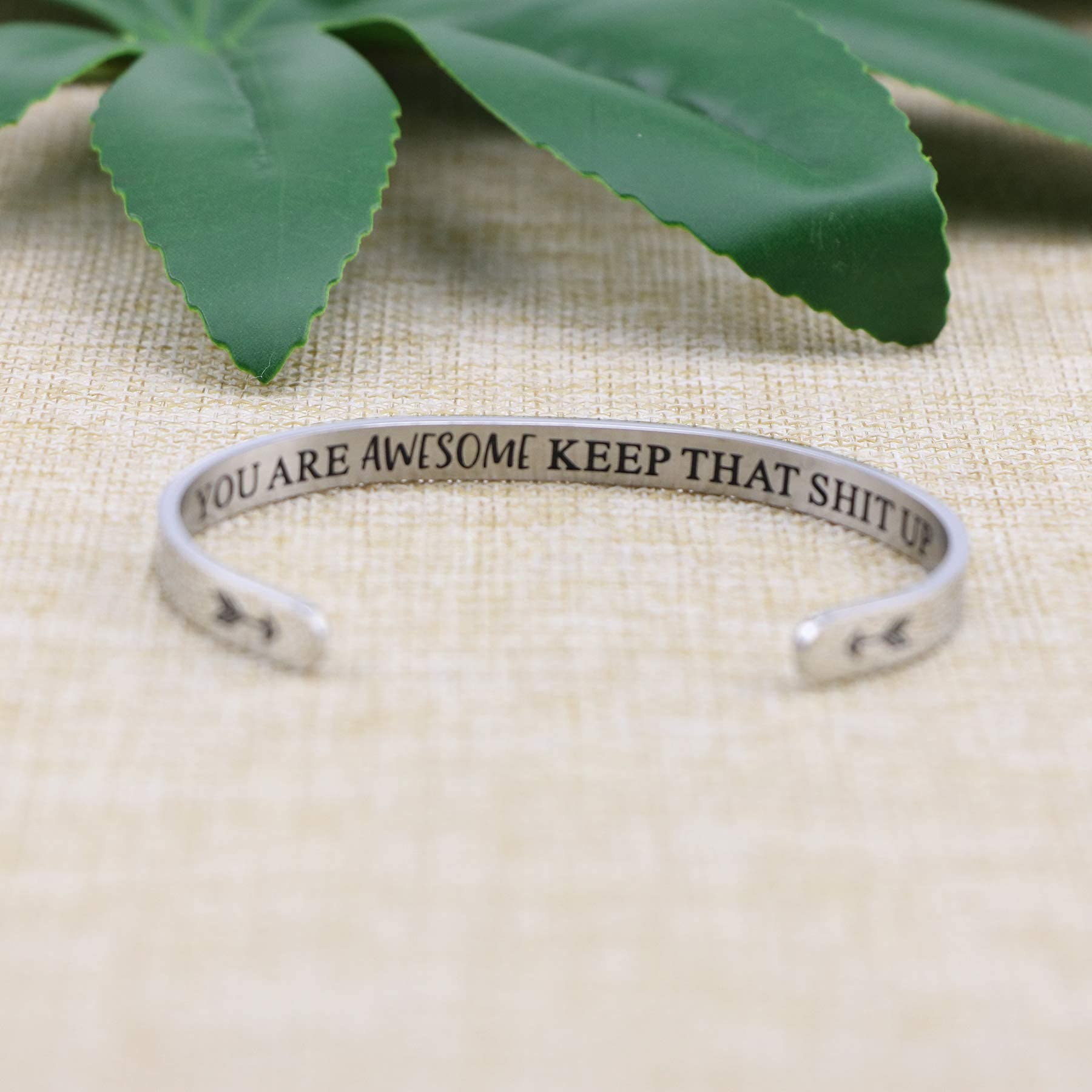 Unique Gifts for Women Funny Inspirational Motivational Encouragement Empowerment Bracelets Mantra Cuff Bangle Birthday Christma
