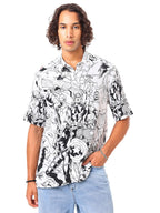 Bewakoof Official Marvel Merchandise Mens All Over Printed Oversized Shirt_586204_White_XL