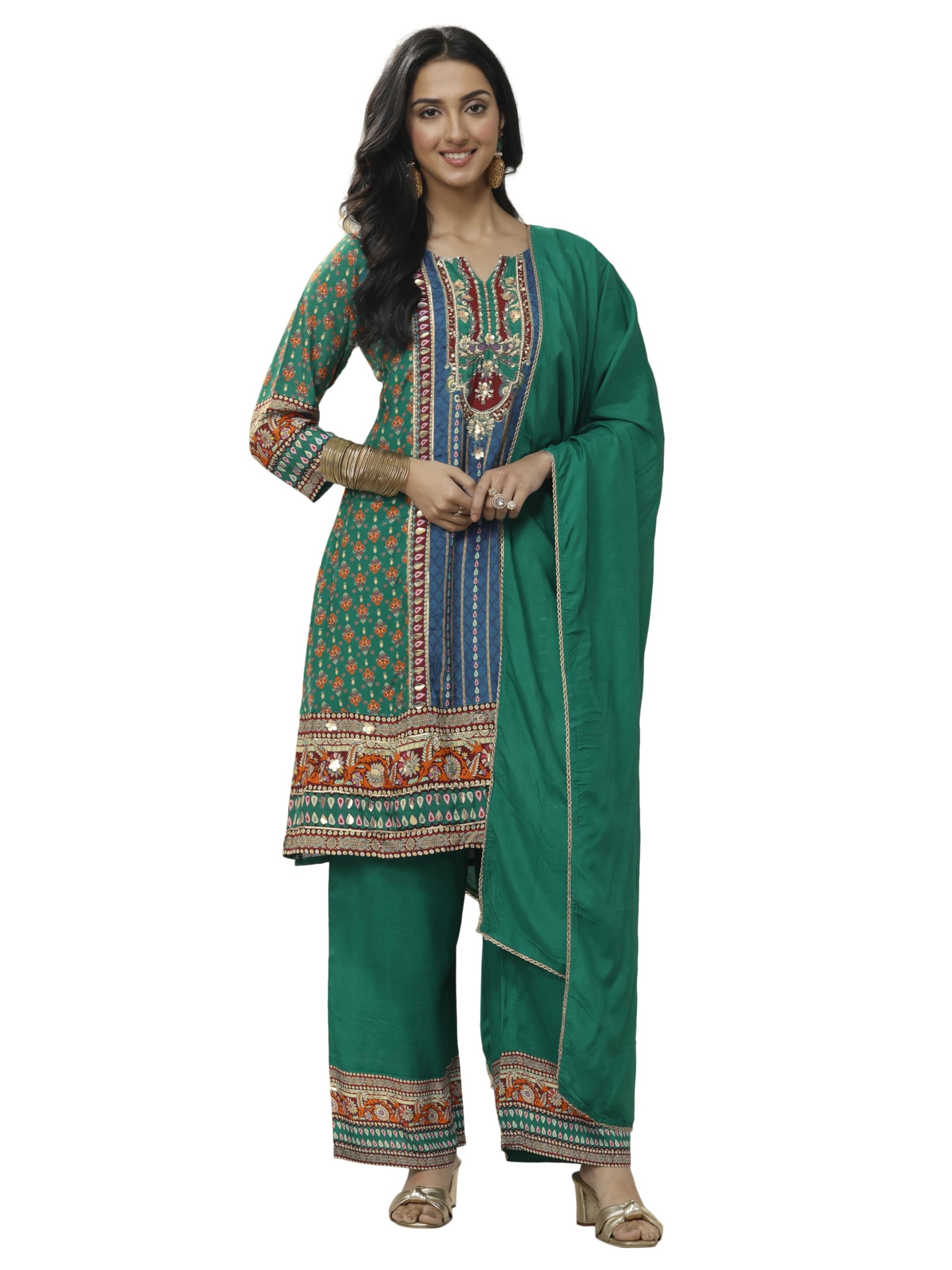 Libas Printed Muslin A-Line Kurta Set For Women (51197Axxl)