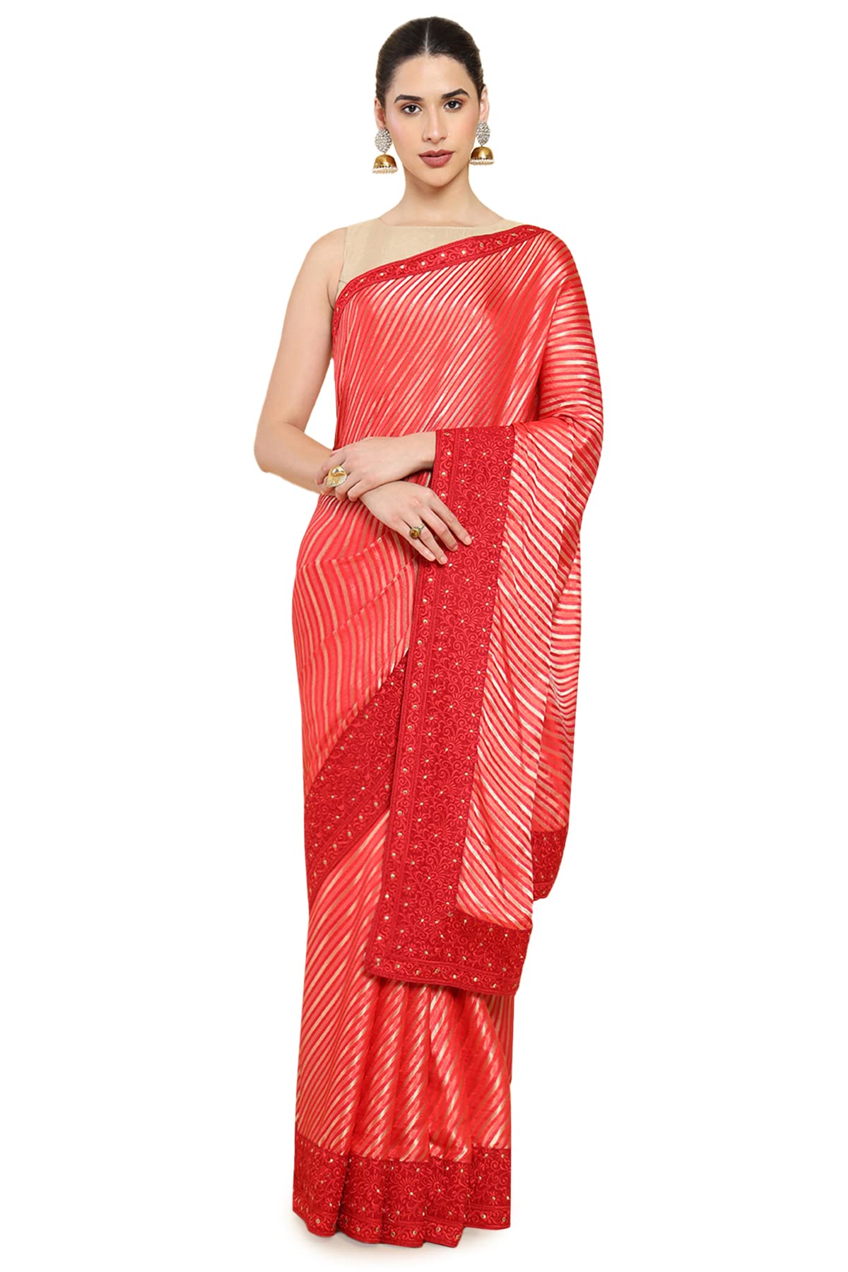 Soch Women Striped Saree