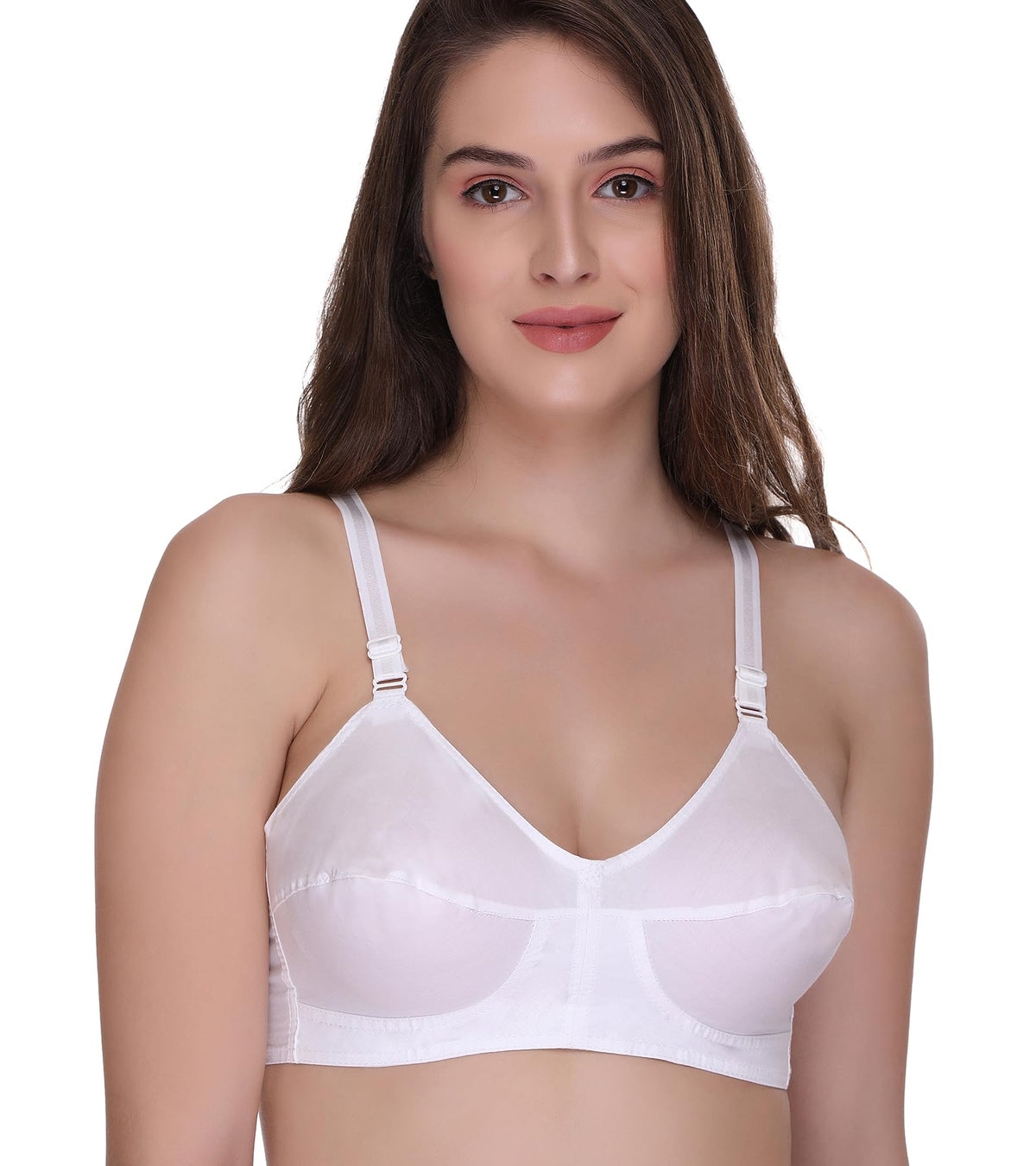 Sona Women BeeHeart Cotton NonPadded NonWired Full Coverage Daily Use Regular Bra (White_Pack Of 1_34D) 34