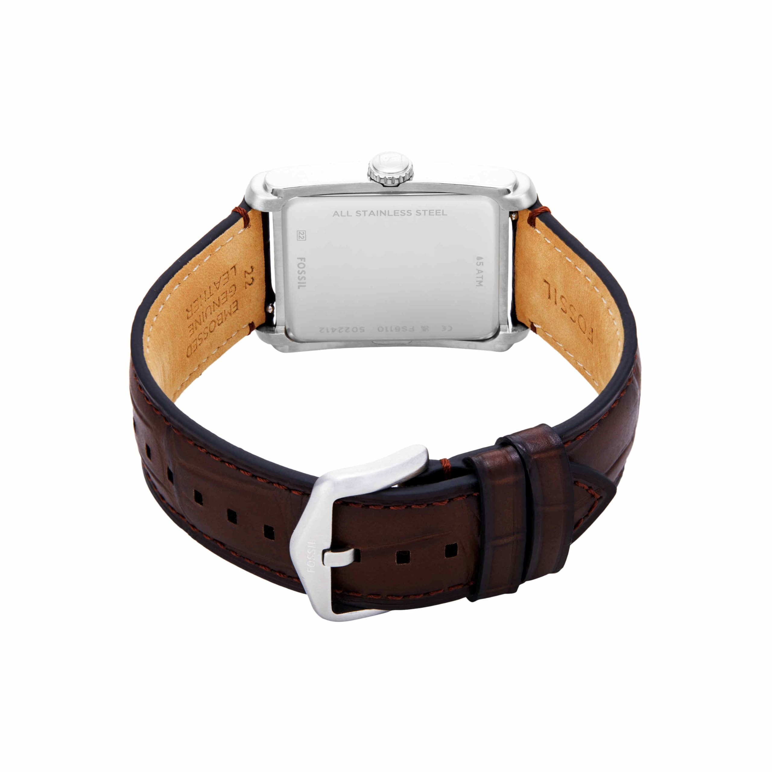 Fossil Men's Carraway Three-Hand Brown Croco Leather Watch