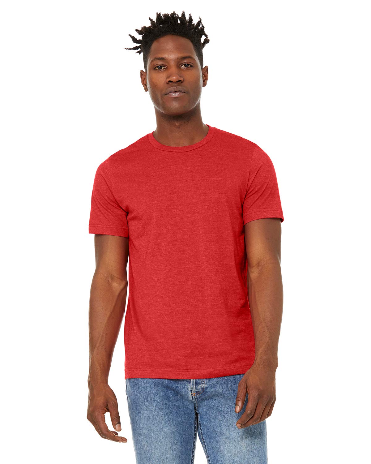 Unisex Sueded T-Shirt - HEATHER RED - XS(D0102H7KP9J)