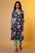 Aurelia WomenS Floral Printed Straight Kurta | V-Neck Kurta For Women | Floral Printed Kurta For Women | Beautiful Regular Fit K