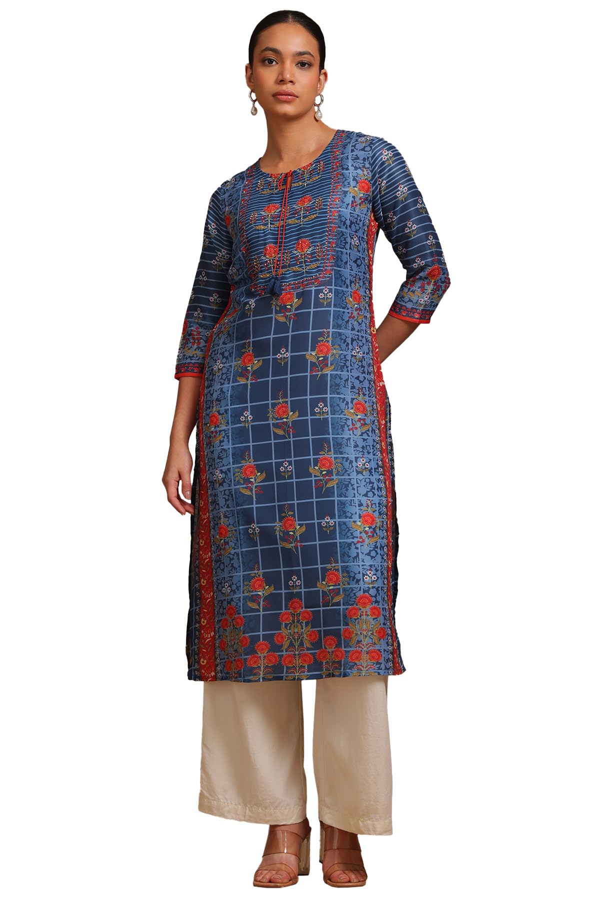 Soch Women Muslin Botanical Print Kurta with Sequins