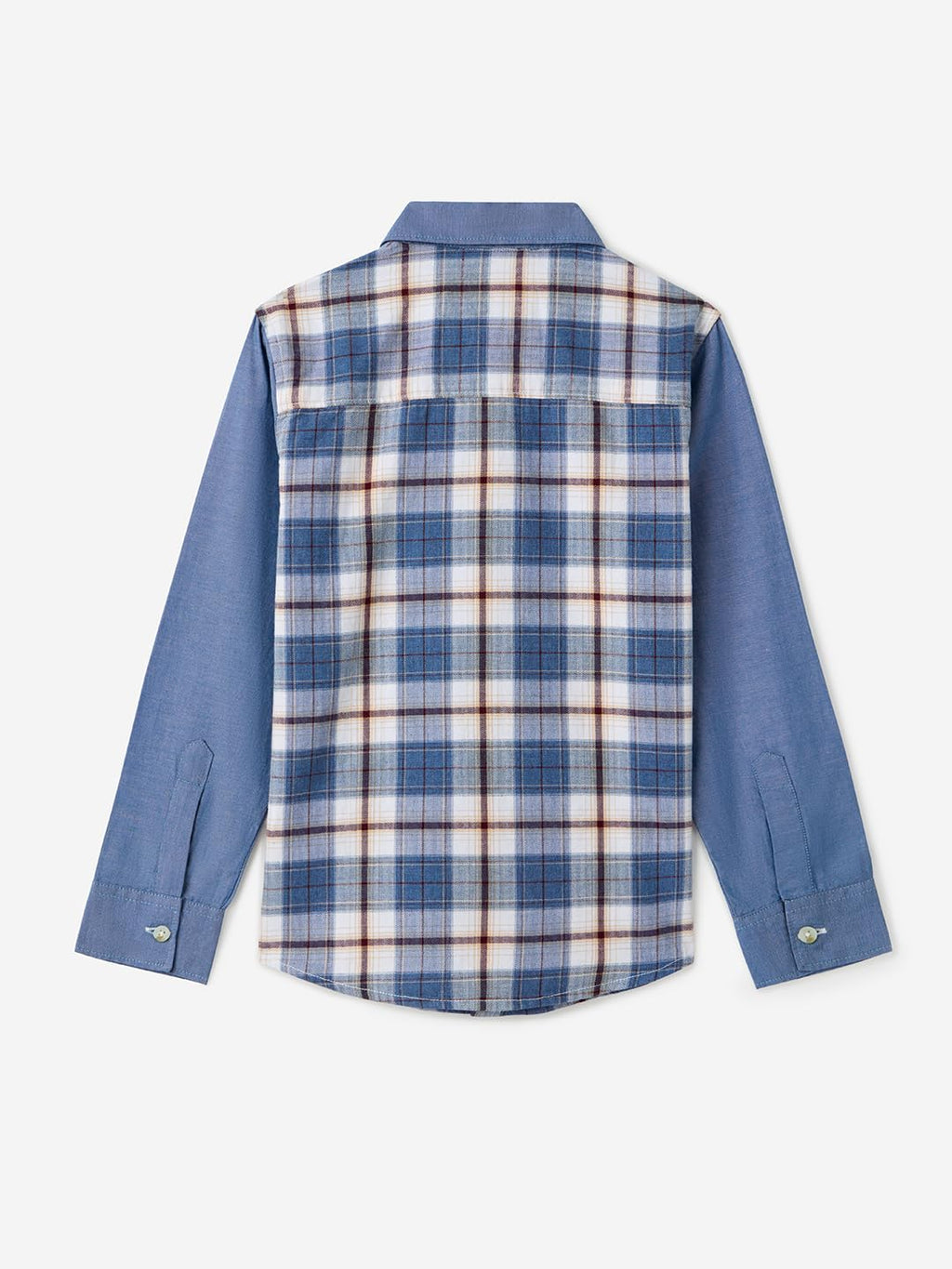 The Souled Store Plaid Shirt: Tartan Boys Long Sleeves Collared Neck Button Front Blue Regular Fit Cotton Shirts (2-8 Yrs)