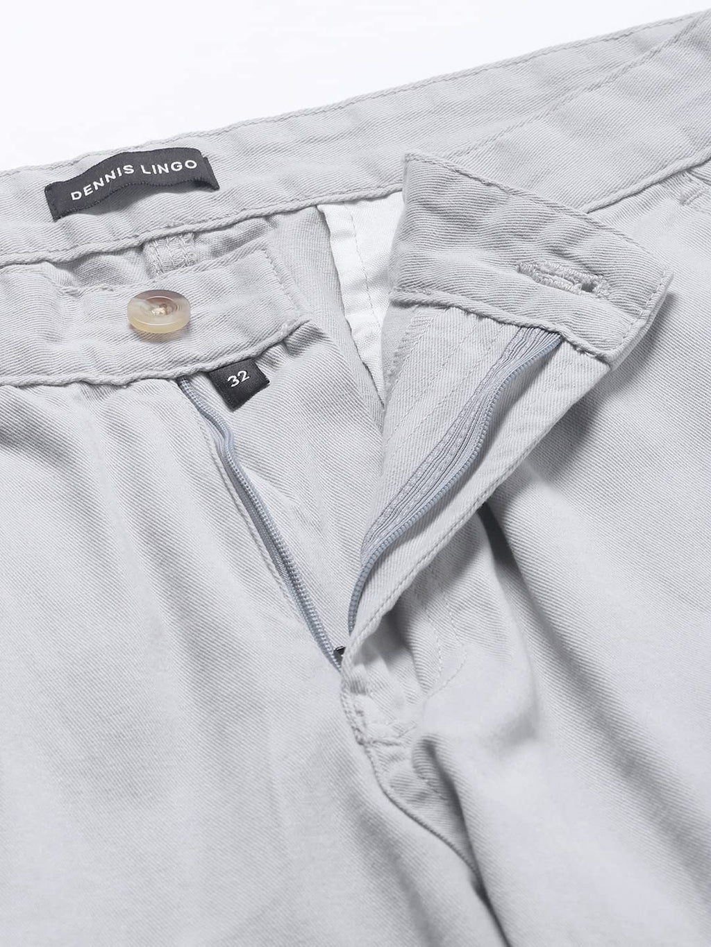 Dennis Lingo Slim Fit Light Grey Solid Cargo for Men