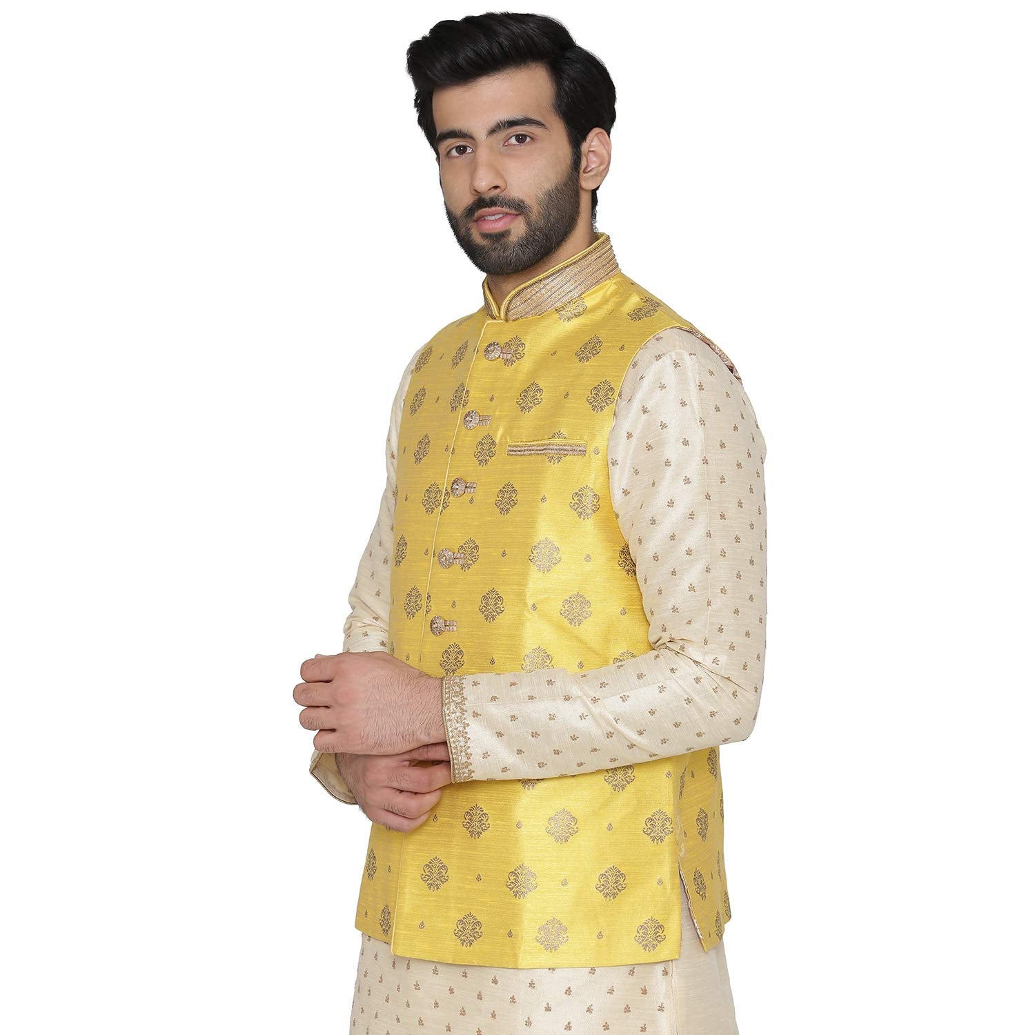 Manyavar Mens Art Silk Jacket