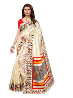 Satrani Womens Art Silk Saree With Blouse Piece (811ST108_Off White_One Size_Off White)