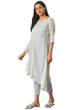 Aurelia Grey Self-Design Foil Kurta And Trousers Set