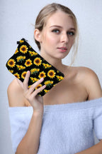 Deanfun Cosmetic Bag for Women, Sunflower Flowers Waterproof Makeup Bags Roomy Toiletry Pouch Travel Accessories Gifts 52355
