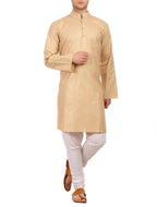Wintage Men'S Cotton Silk Festive And Casual Khaki Kurta Churidar Pajama Pyjama
