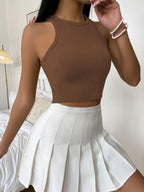 Toochki Top for Women| Crop Short Tops | Spandex | Strachable Tank Style Solid Tunics for Girls