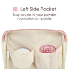 Narwey Large Vegan Leather Makeup Bag Zipper Pouch Travel Cosmetic Organizer for Women (Large, WX-Pink)