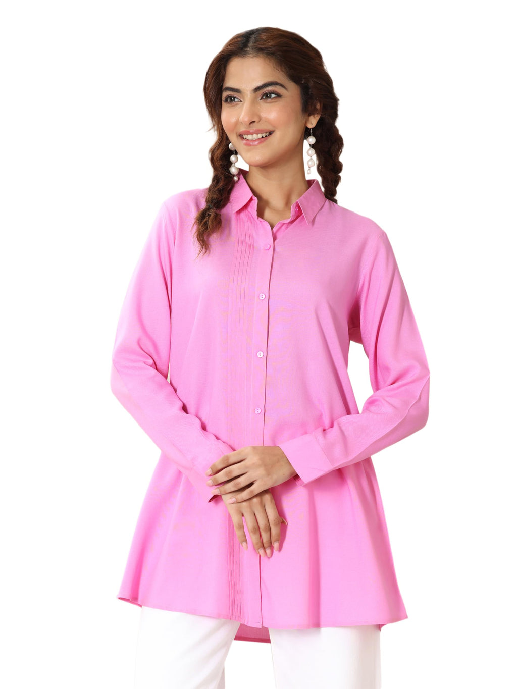 Libas WomenS Viscose Rayon Solid Straight Kurtis (98157_Pink_Xxl)