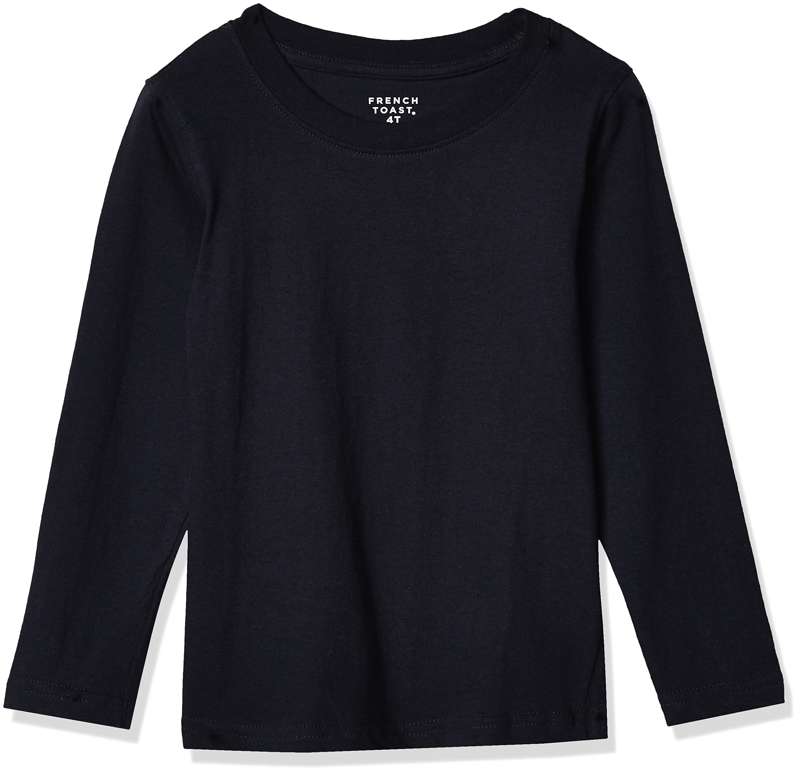 French Toast boys Long Sleeve Crewneck Tee T-shirt T Shirt, Navy, 4 US