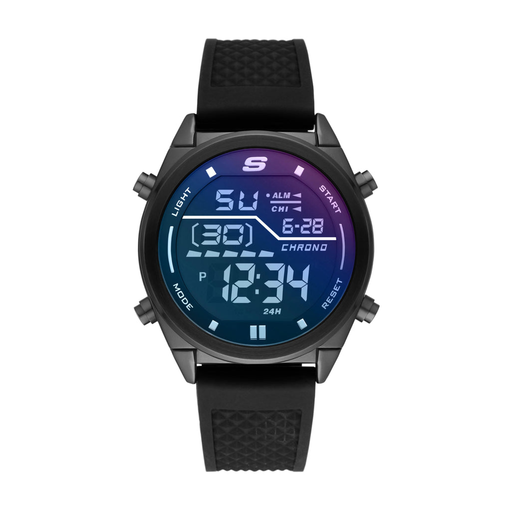 Skechers Men's Keats Digital Chronograph Watch, Color: Black Iridescent (Model: SR5142)