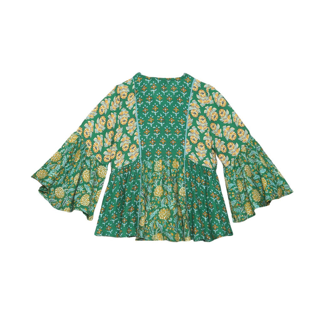 Biba Girls Printed Short_Kurta Kid(Kw5507_Green_7)
