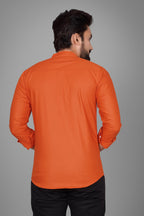 Besix MenS Regular Fit Solid Cotton Shirt | Chinese Collar | Casual | Plain | Branded | Mandarin Collar | Full Sleeve | Summer