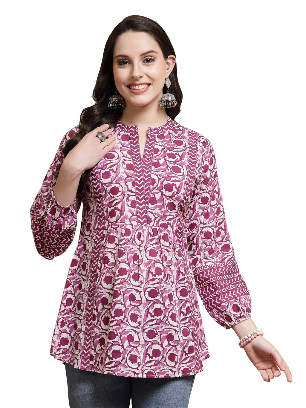 Stylum Womens Floral Printed Cotton Top