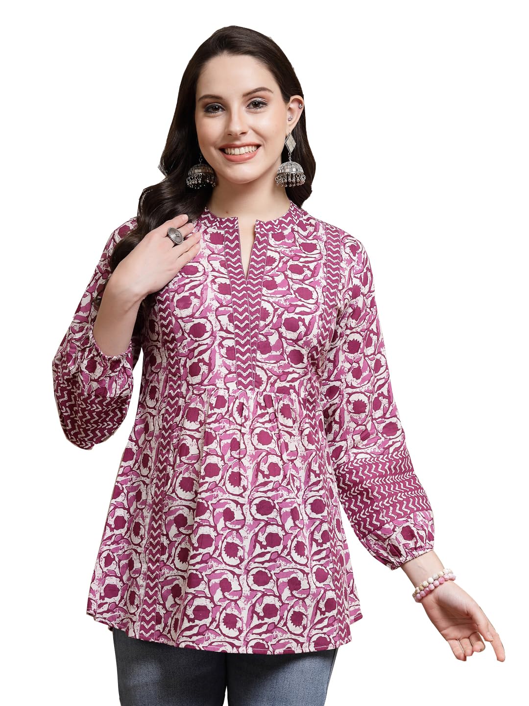 Stylum Womens Floral Printed Cotton Top
