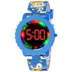 Sonic The Hedgehog Kids Digital Watch - Flashing LED Light-Up Display, Easy-to-Read Time, Adjustable Strap, and Sonic Character