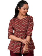 Libas Women'S Printed A-Line Kurtis (26845_Maroon