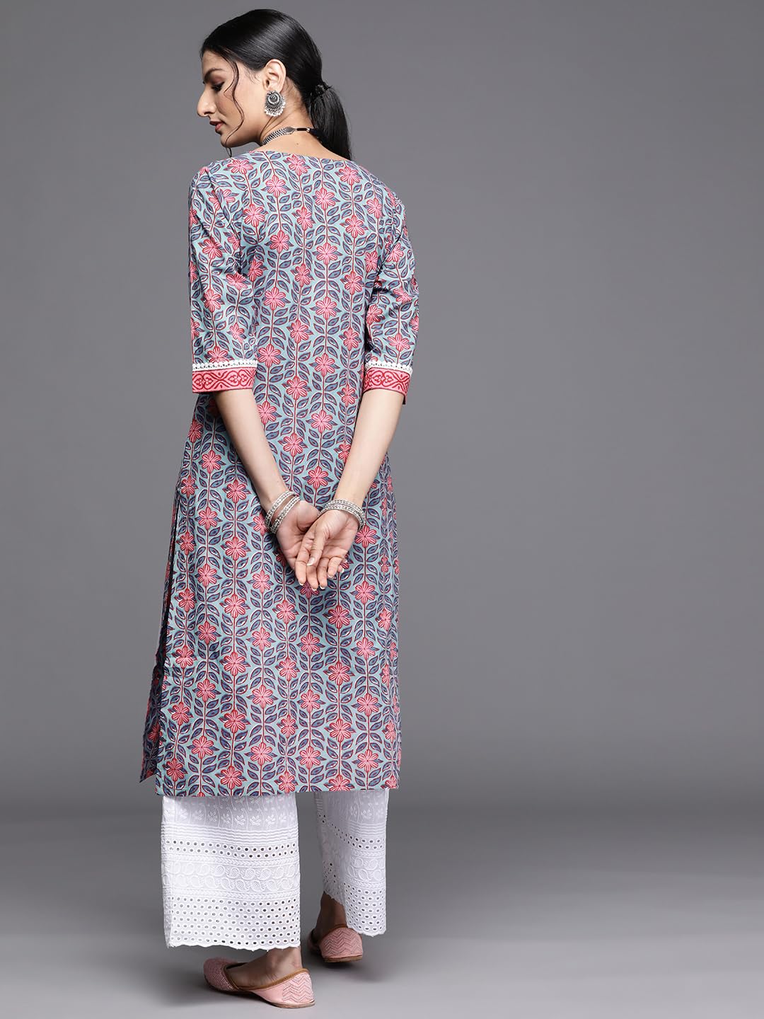 Libas Womens Printed Cotton Straight Kurta For Women