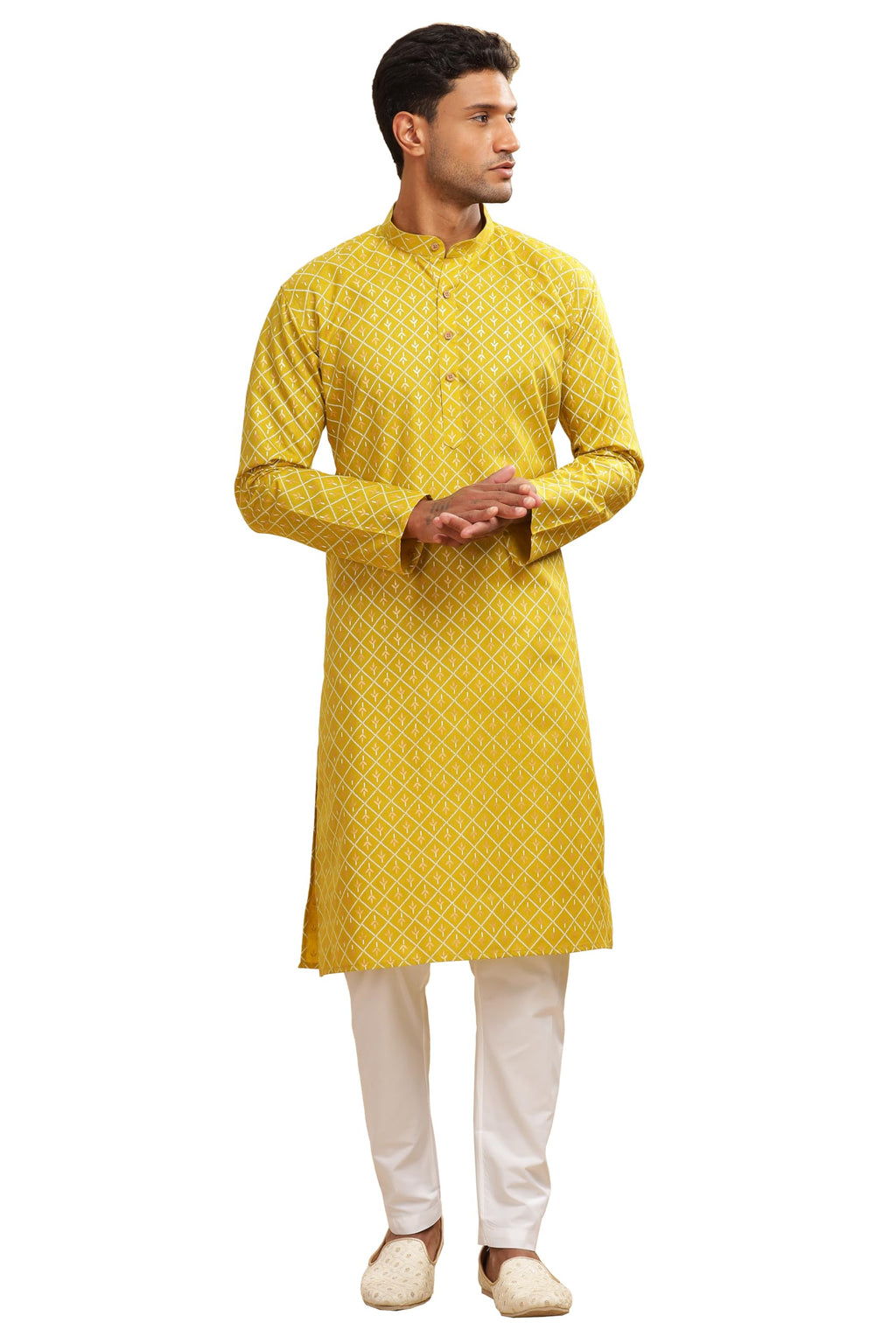 Be Active MenS Cotton Regular Kurta (C-399-2_Green-1