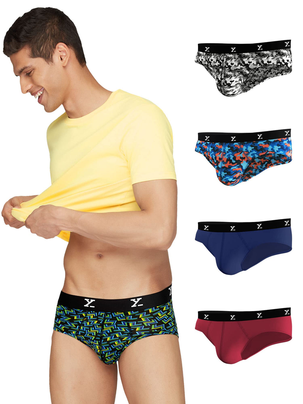 XYXX Mens Micro Modal Briefs - Ace & Shuffle Underwear for Men with No-Marks Waistband - Ultra-Light, Antimicrobial, Moisture A