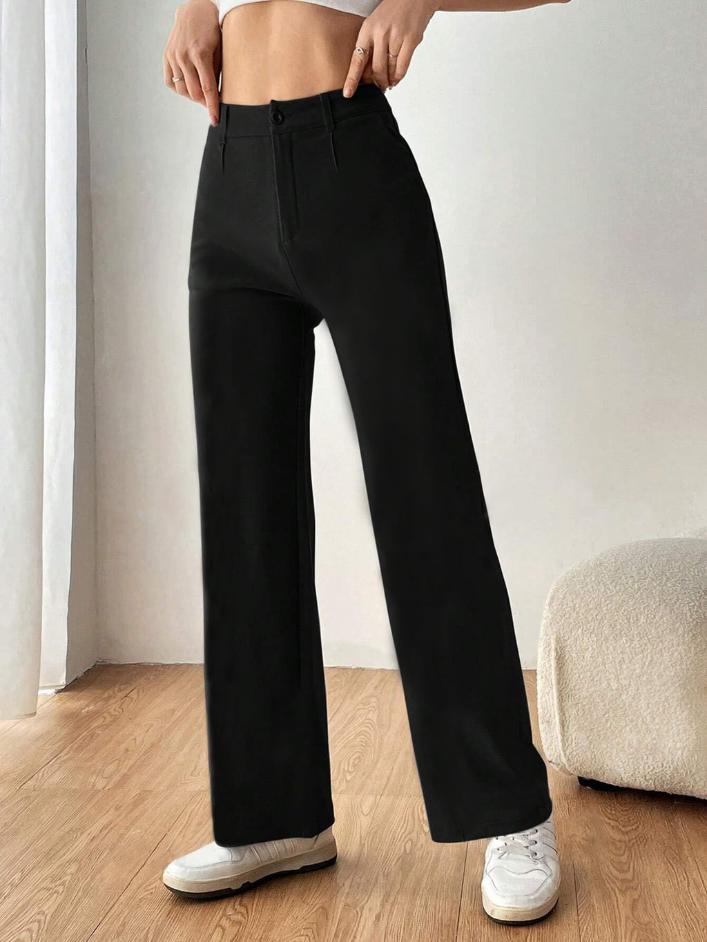 Toochki Womens High-Waisted Pant |Bell Bottom Trendy Retro-Chic Trousers - Perfect for Every Occasion Black