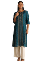 Soch Women Dola Silk Botanical Print Kurta with Mirror and