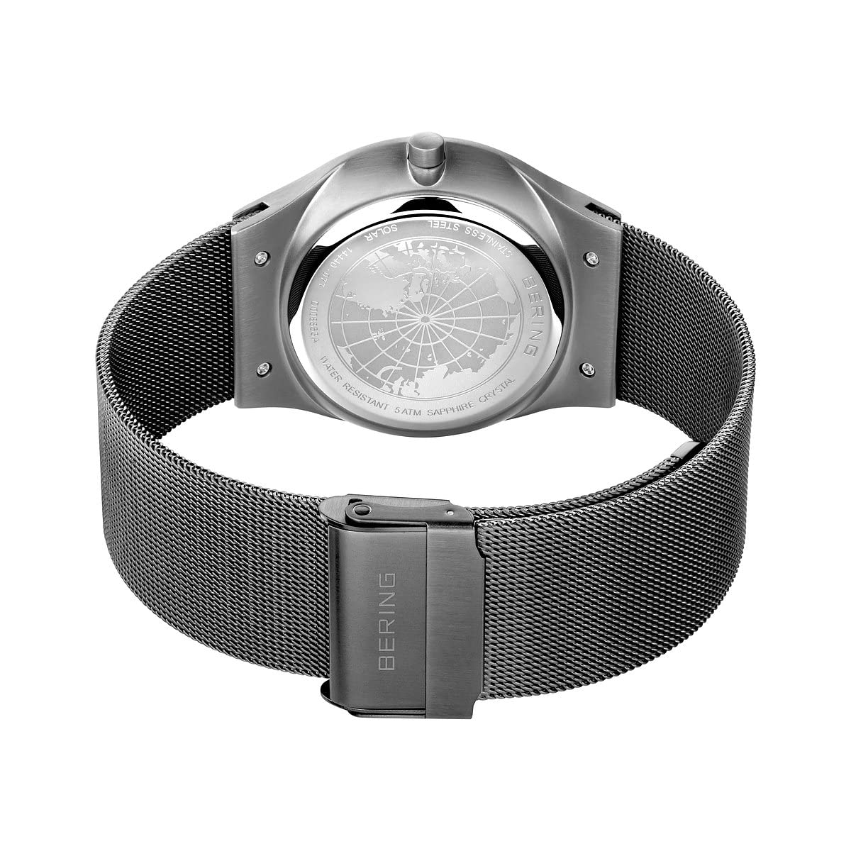 BERING Men Analog Solar Collection Watch with Stainless Steel Strap & Sapphire Crystal, Grey/Dark Grey, 40, Grey/Dark Grey