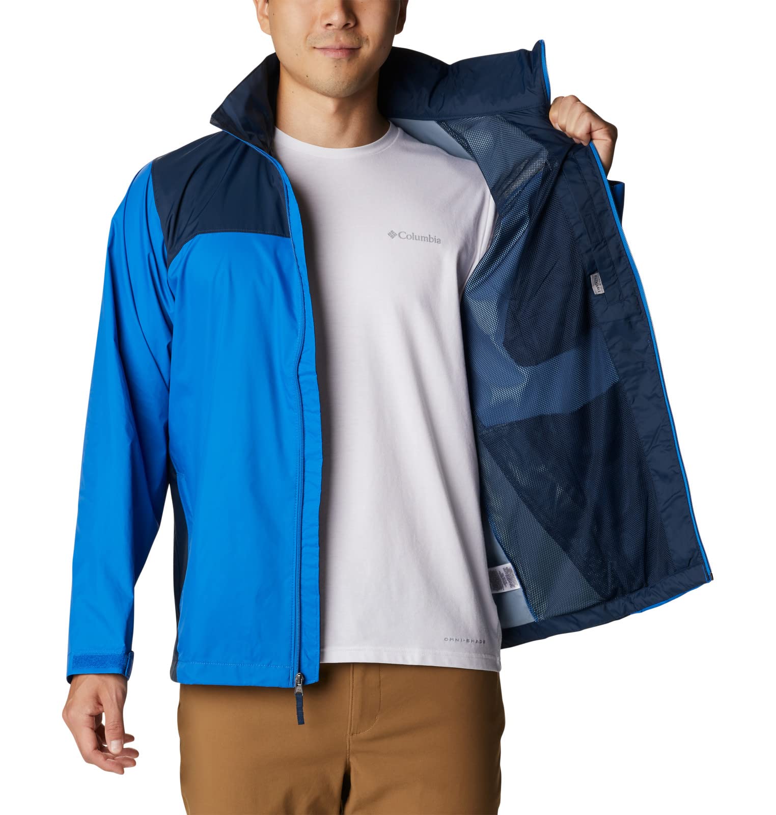 Columbia Men's Glennaker Lake Rain Jacket, Blue Jay/Columbia Navy, Small