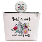 GevGuxLuo Cats Gifts for Cats Lover, Birthday Gift for Best Friend Sister, Cat Accessories, Animal Lovers Makeup Bag Zipper Purs