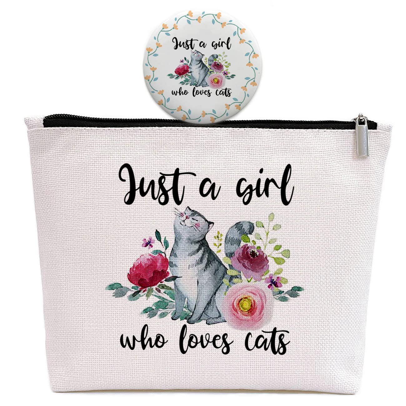 GevGuxLuo Cats Gifts for Cats Lover, Birthday Gift for Best Friend Sister, Cat Accessories, Animal Lovers Makeup Bag Zipper Purs